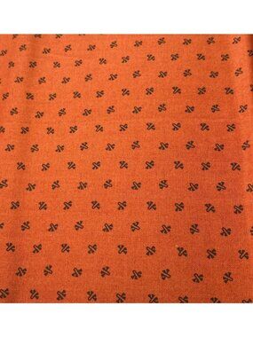 Paula Barnes 20" x 44" Cotton Fabric Dark Orange Small Black Print Textured Mate